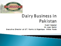 Dairy Industry in Pakistan