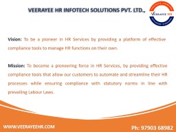 PowerPoint Presentation - Veerayee HR Infotech Solutions PVT. LTD.