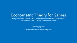 AGT and Data Science: Part 2 - Vasilis Syrgkanis
