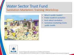 Sanitation and Public Health - Water Sector Trust Fund