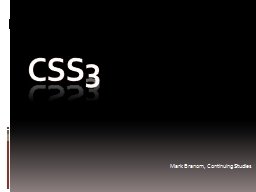 CSS3 Powerpoint Presentation
