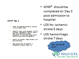 AFIM® Day 3 - West GTA Stroke Network