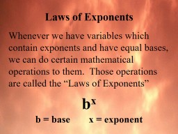Laws of Exponents - The World of Teaching