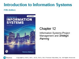 Chapter 12: Project Management and Strategic Planning