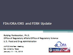 ORA Laboratory Portfolio - AAFCO