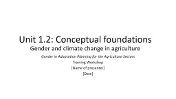 Conceptual foundations - UNDP Climate Change Adaptation