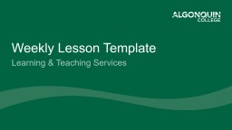 LTS PowerPoint Template - Algonquin College