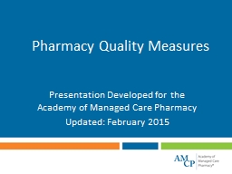 Pharmacy Quality Measures - AMCP.org