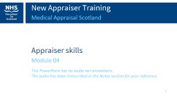 Slide 1 - Medical Appraisal Scotland