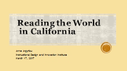 Reading the World in California