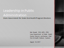 Leadership in Public Administration - ASTDD