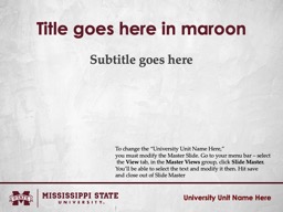 PowerPoint Presentation - MSSTATE Brand