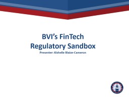 BVI's FinTech Regulatory Sandbox