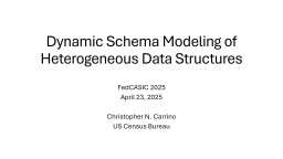 Dynamic Schema Modeling of Heterogeneous Data Structures