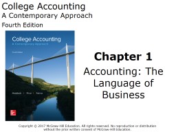 Chapter 1 Accounting: The Language of Business - Cerritos College