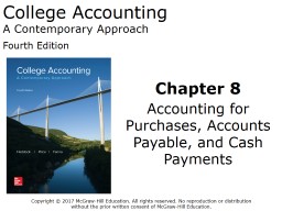 Chapter 8 Accounting for Purchases, Accounts Payable, and Cash ...