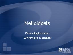 Melioidosis Presentation