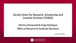 FGRSC Workshop Powerpoint Slides