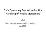 Safe Operating Procedure for the Handling of Vinylic Monomers