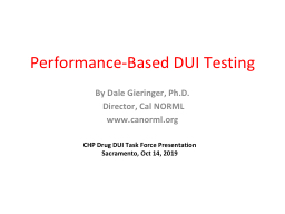 Performance-Based DUI Testing