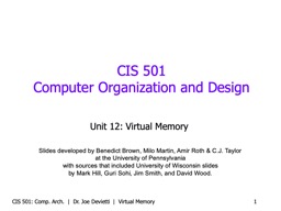 CSE 371 Computer Organization and Design