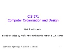 CSE 371 Computer Organization and Design