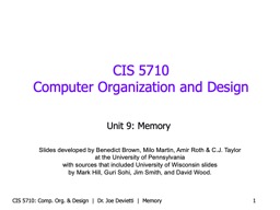 CSE 371 Computer Organization and Design