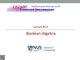 CS2100 Computer Organisation