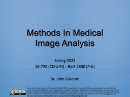 Methods In Medical Image Analysis