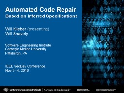 Automatic Code Repair Slides - Carnegie Mellon University