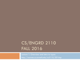 CS/ENGRD 2110 (formerly CS 211) Fall 2009