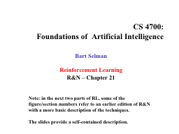 Reinforcement Learning (RL) --- Intro - Cornell: Computer Science