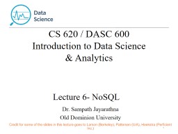 Lecture 6: NoSql - Computer Science