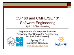 CS 160: Software Engineering - Department of Computer Science