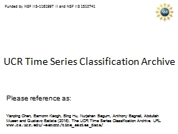UCR Time Series Classification Archive