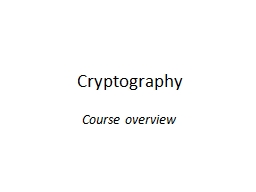 Cryptography - UMD Department of Computer Science