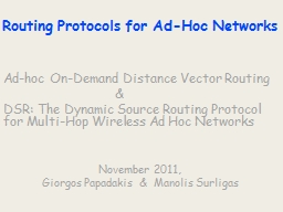 Routing Protocols for Ad-Hoc Networks