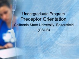Preceptor Orientation - CSUB