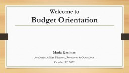 Budget Orientation - CSUSM
