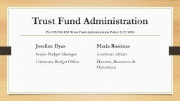 Trust Fund Training - CSUSM