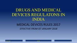 DRUGS AND MEDICAL DEVICES REGULATONS IN INDIA - dcoiwa