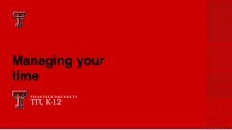 How to Manage Your Time (PowerPoint)