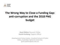 A decade of allocations for and spending on Anti-Corruption in ...