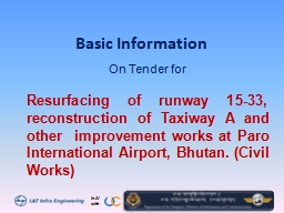 Pre-bid information for above work - Paro International Airport