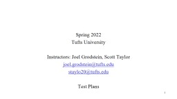 Creating a testplan - Tufts University