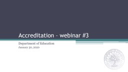 Department of Education January 30, 2020