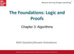 Chapter 3: Algorithms
