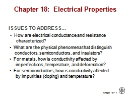 Chapter 18: Electrical Properties