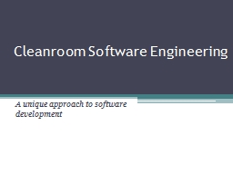 Cleanroom Software Engineering