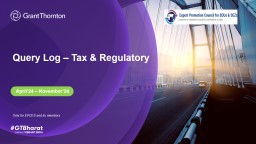 Query Log – Tax & Regulatory - epces